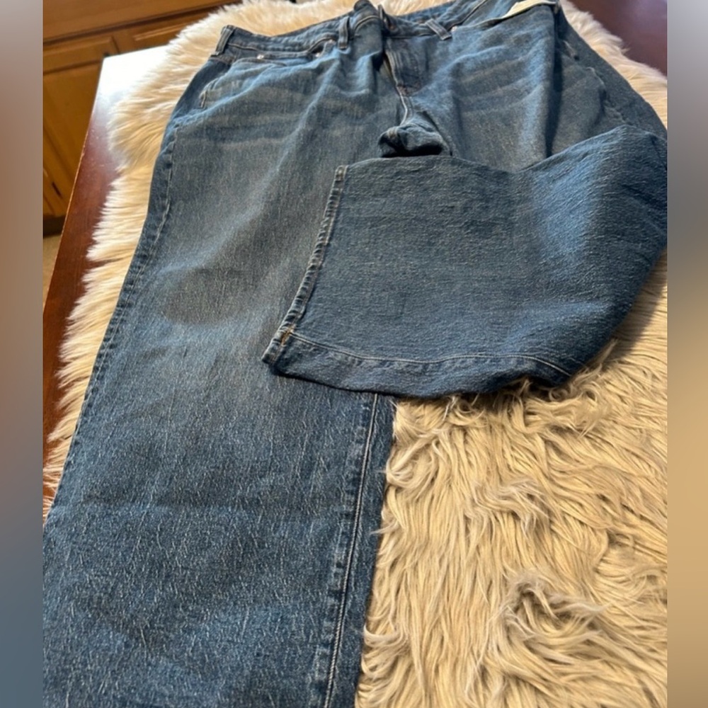 Madewell Classic Blue Denim Jeans perfect vintage wide leg jeans size 22W